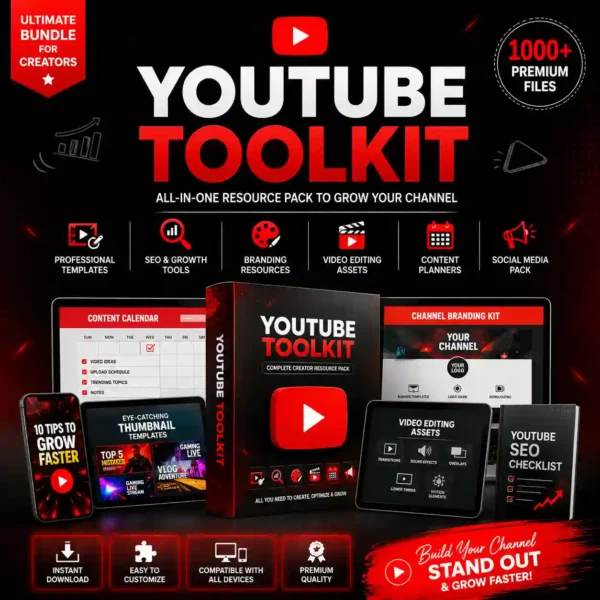 YouTube Toolkit – Complete Bundle for YouTubers & Content Creators