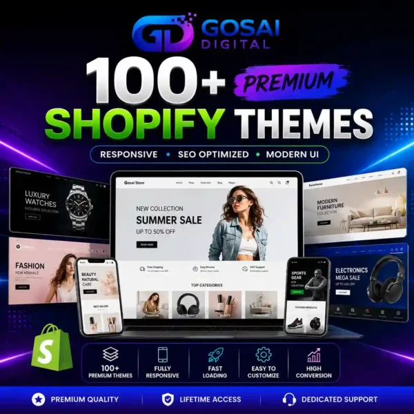 100+ Premium Shopify Themes Bundle – Responsive eCommerce Templates Collection